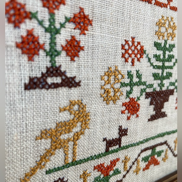 VTG Cross Stitch Friendship Quote Christian Handcrafted Friend Boho Wall Art - Picture 2 of 6